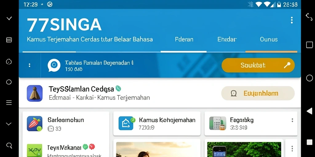 Antarmuka pengguna 77SINGA yang sederhana dan efisien untuk terjemahan.