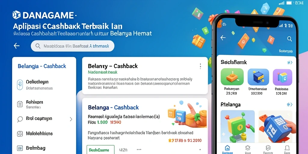Tampilan antarmuka utama aplikasi Cashback DANAGAME yang menarik dan mudah digunakan.