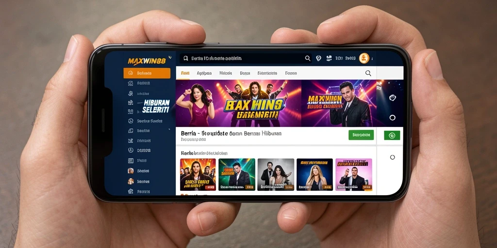 Antarmuka MAXWIN88 menampilkan berita selebriti yang menarik.