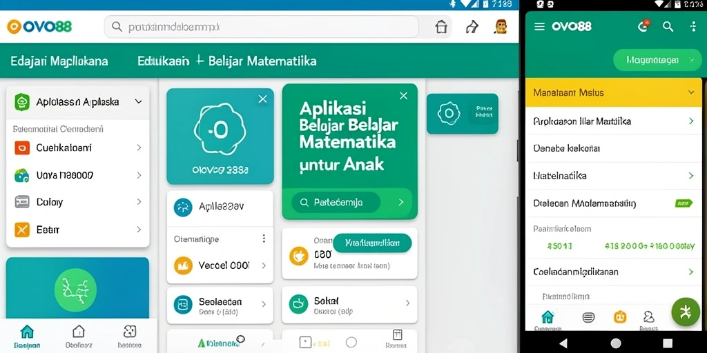 Tampilan antarmuka aplikasi OVO88 untuk belajar matematika yang interaktif.