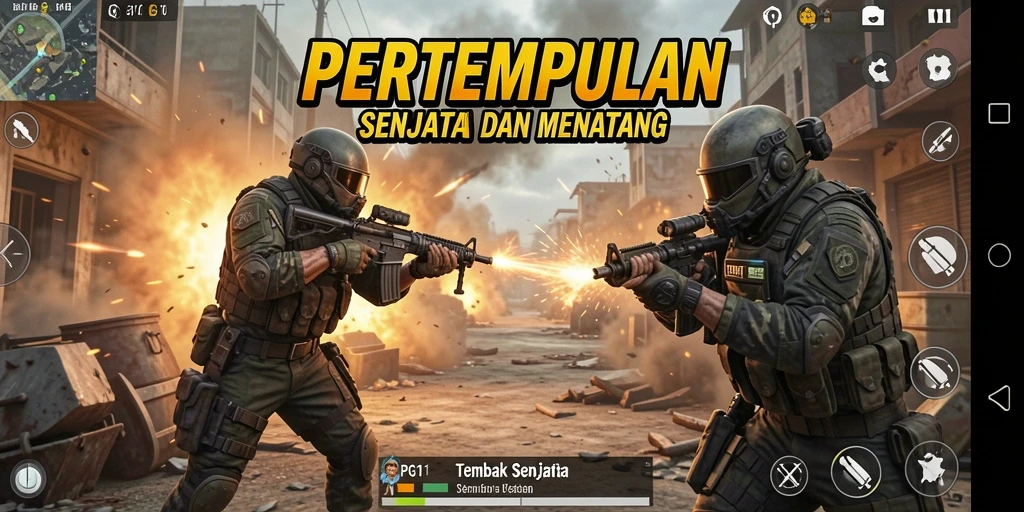 Antarmuka dinamis PG11 dengan aksi tembak menembak yang mendebarkan.