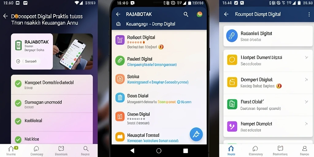 Antarmuka RAJABOTAK yang menarik dan fungsional untuk Dompet Digital.