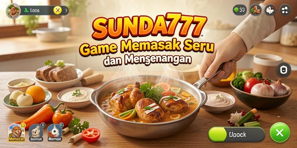 Tampilan antarmuka SUNDA777 yang menawan dan interaktif dalam game Memasak.