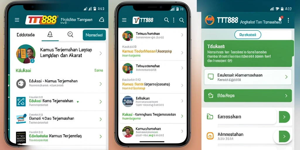 Tampilan antarmuka aplikasi TTT888 yang sederhana dan intuitif.